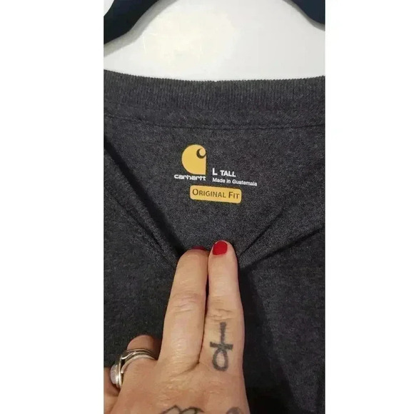 Carhartt Tshirt charcoal gray mens size large tall original fit - Picture 3 of 4
